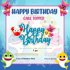 Seyal Baby Shark cartoon topper adds vibrant charm to cupcakes and photos