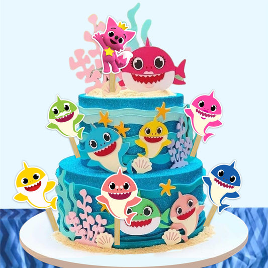 Seyal Bby Shrk topper featuring Momy Shrk adds color to treats