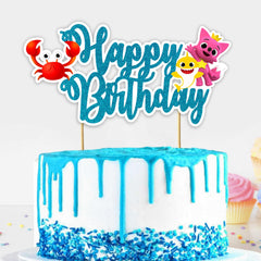 Seyal Bby Shrk Happy Birthday Topper brightens cakes for a playful celebration