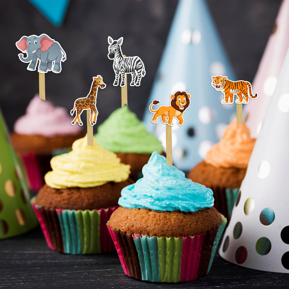 Seyal Jugle Safari Cupcake Topper pairs with animal decor for festive tables.