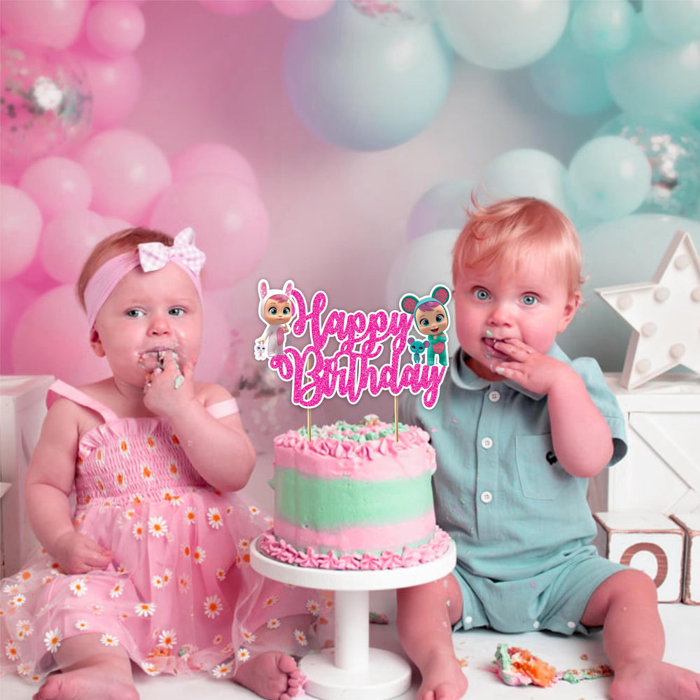 Seyal Cry Babes topper made from durable cardstock lightweight and safe