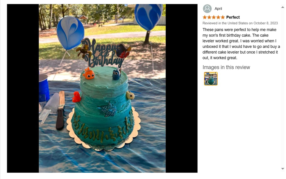 Seyal Findng Nmo topper creates underwater adventure on celebration tables.