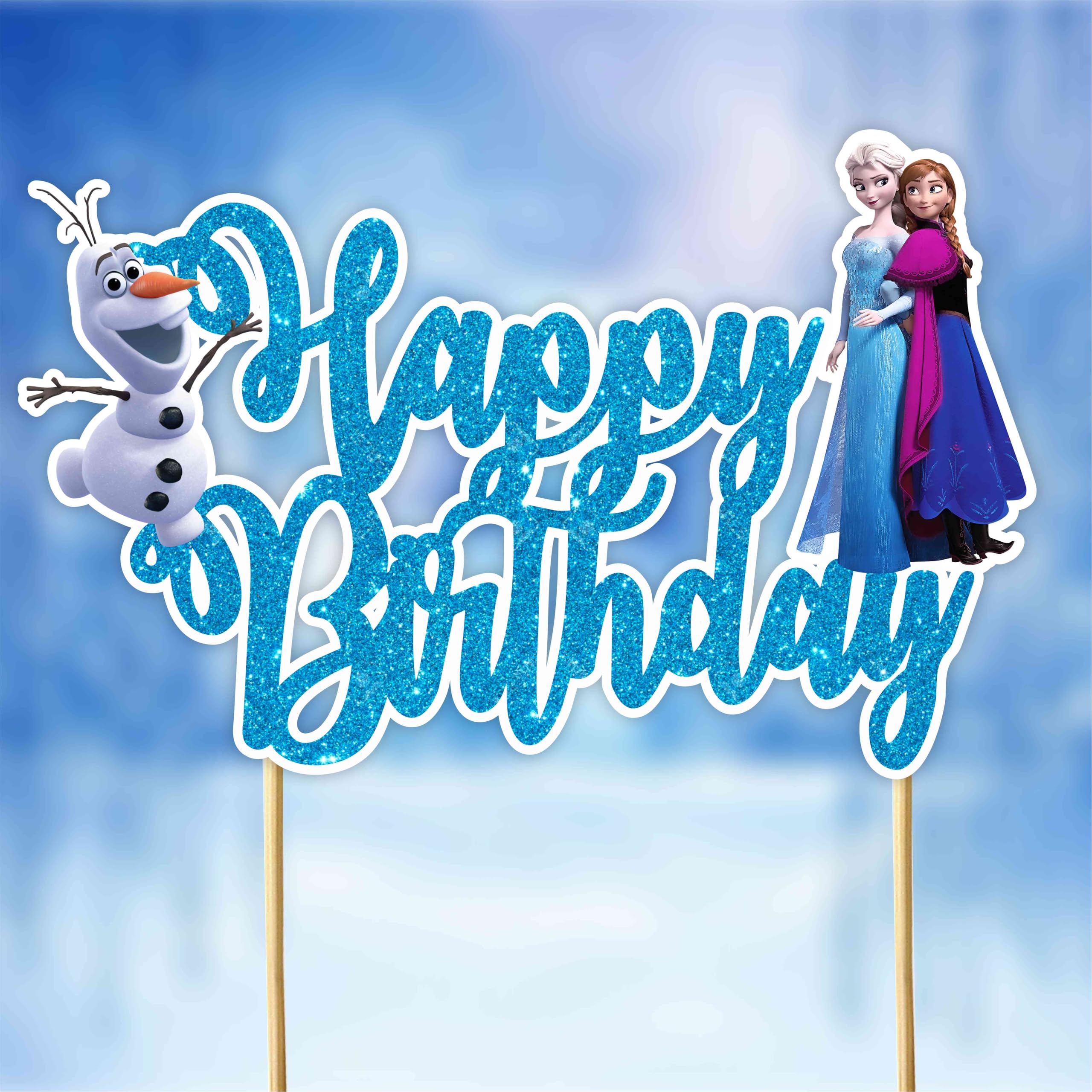 Seyal Frozn Happy Birthday Topper easy-to-use insert for quick setup.