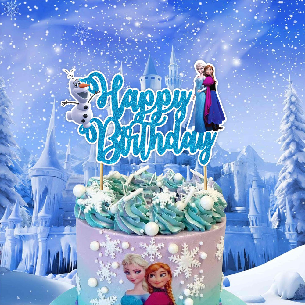 Seyal Frozn Happy Birthday Topper gift-worthy party centerpiece option.