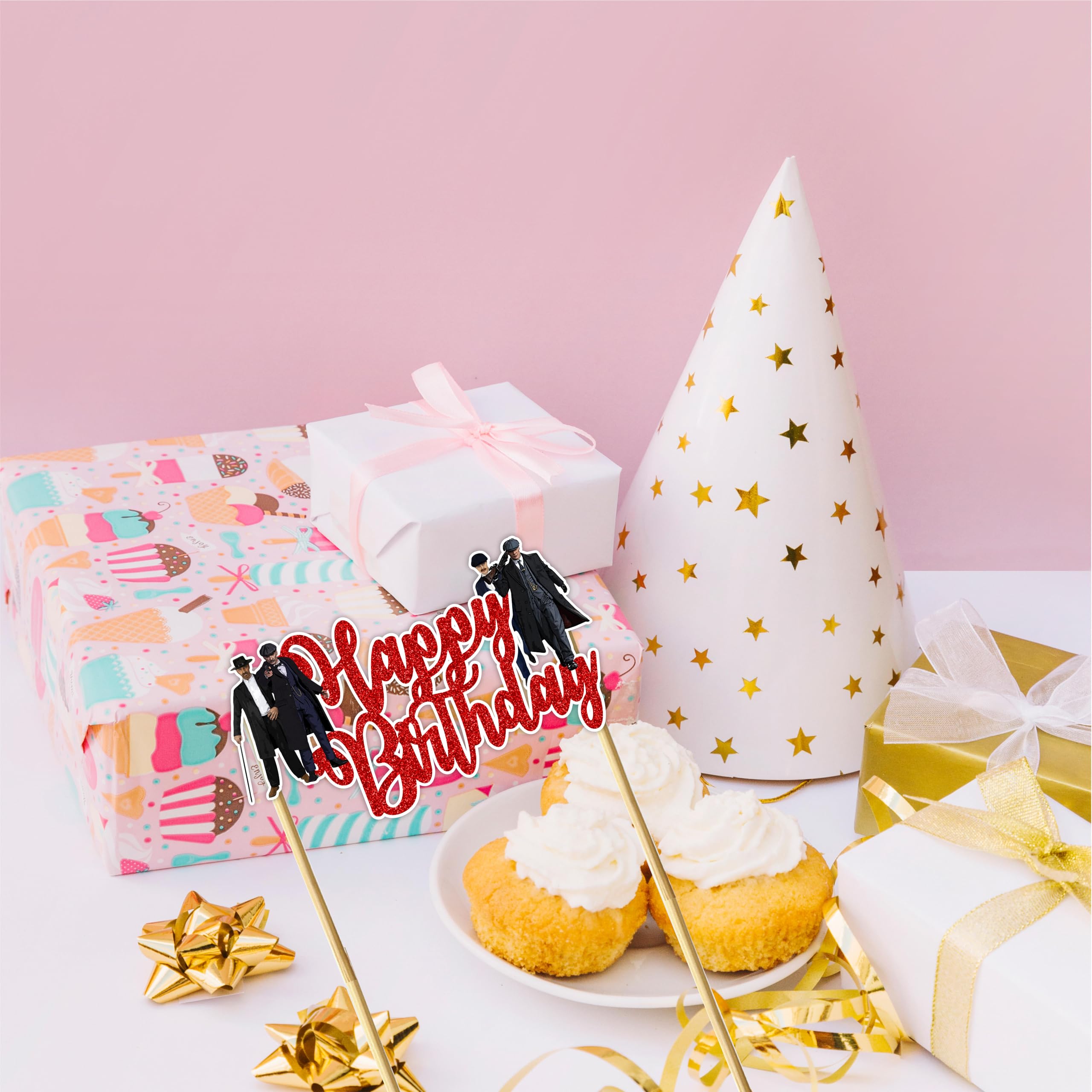 Seyal Peaky Blindrs Happy Birthday Topper table display for dessert setups