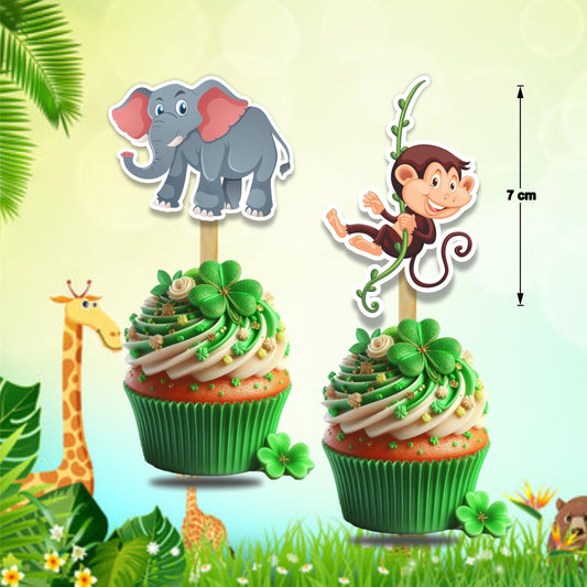 Seyal Jugle Safari Cupcake Topper close-up reveals vibrant colors and precise details.
