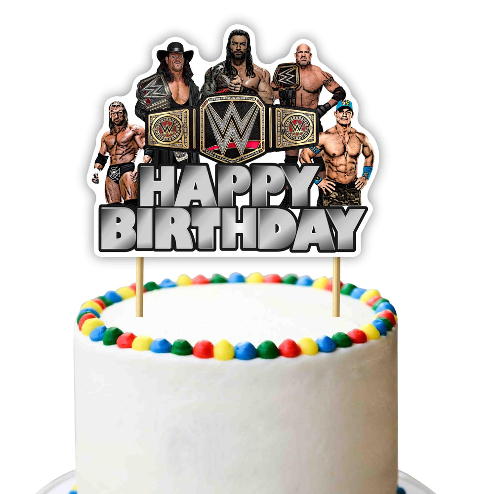 Seyal WWWE cake topper on a birthday cake with bold energy for celebrations.