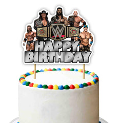 Seyal WWWE cake topper on a birthday cake with bold energy for celebrations.