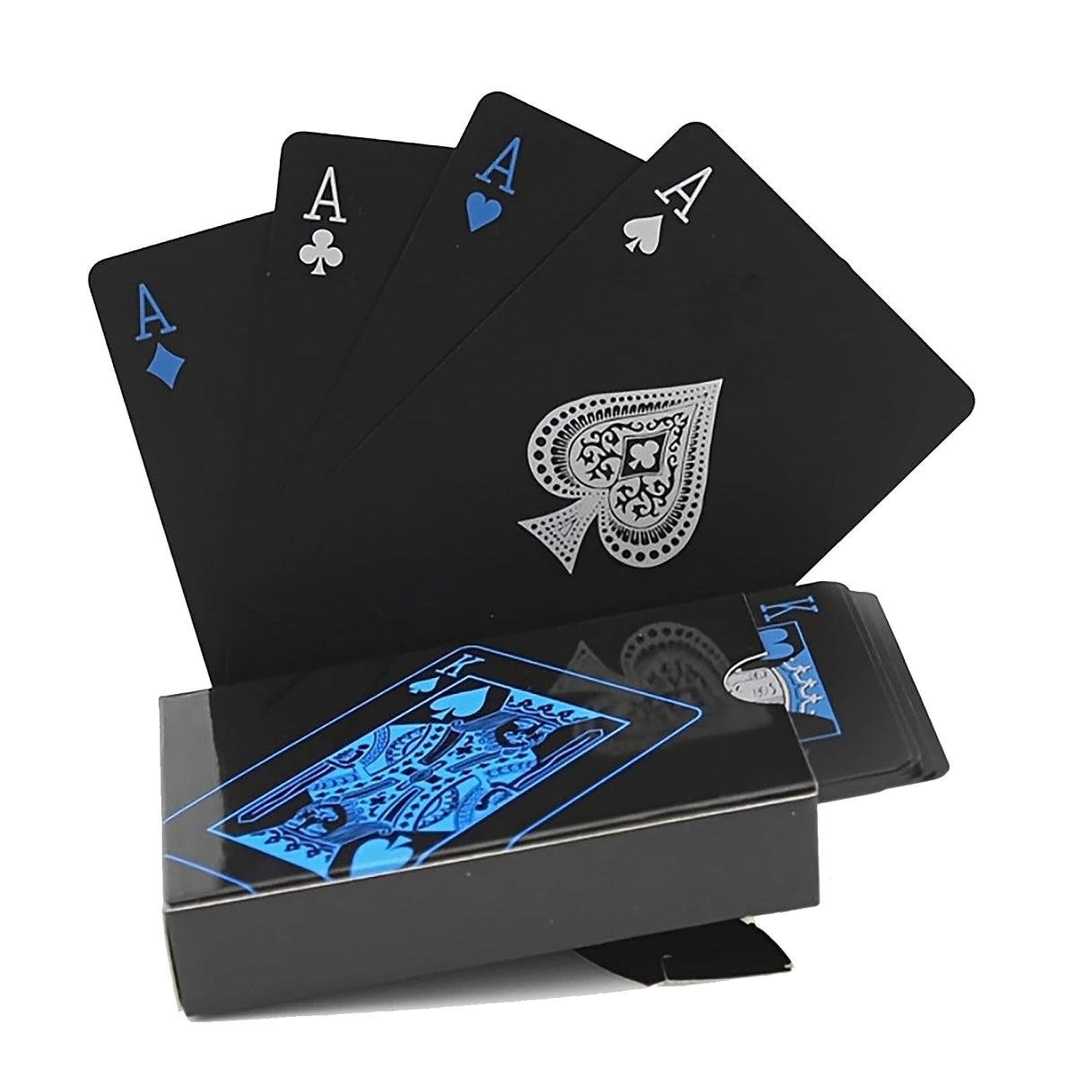 SFALCI blue-silver poker cards pack shown on table for outdoor use and durability