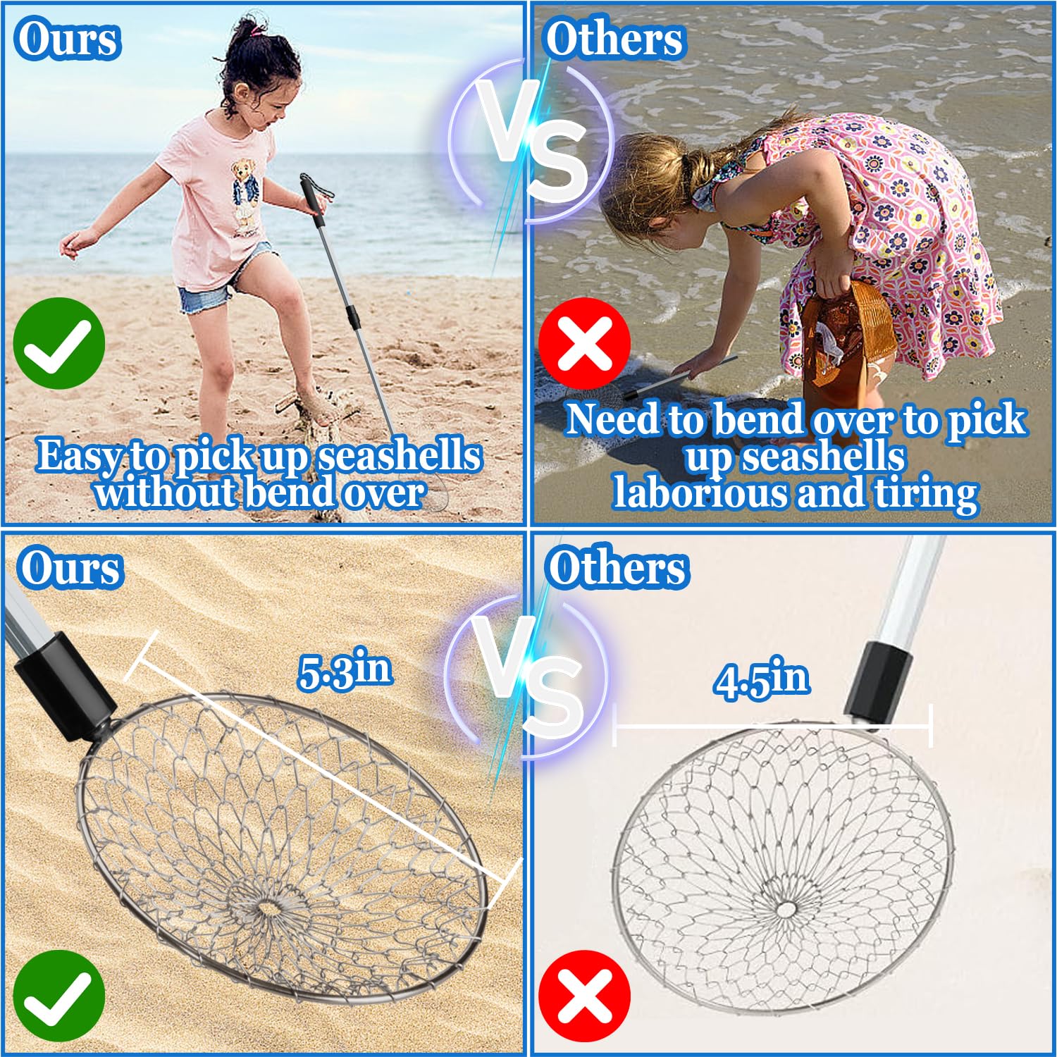Sfcddtlg beach scoop aluminum rod keeps the tool light for travel