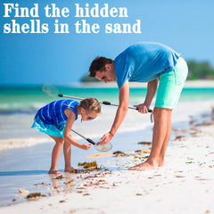 Sfcddtlg beach scoop stainless steel mesh captures sand while showing shells