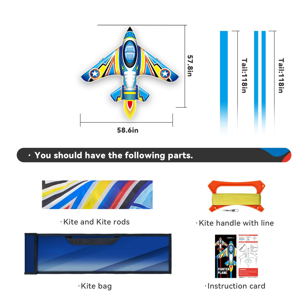 SGftre airplane kite includes handle and line for simple launches and control.