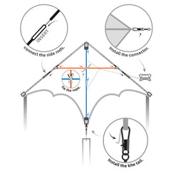 SGftre blue large delta kite with 328ft line for extended reach.