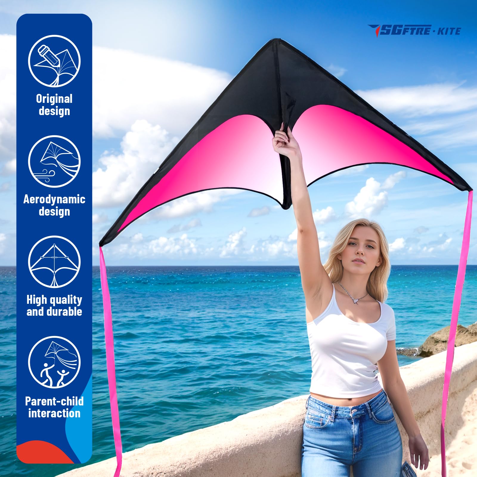SGftre Delta Kite Three Set delta shape enabling smooth launches.