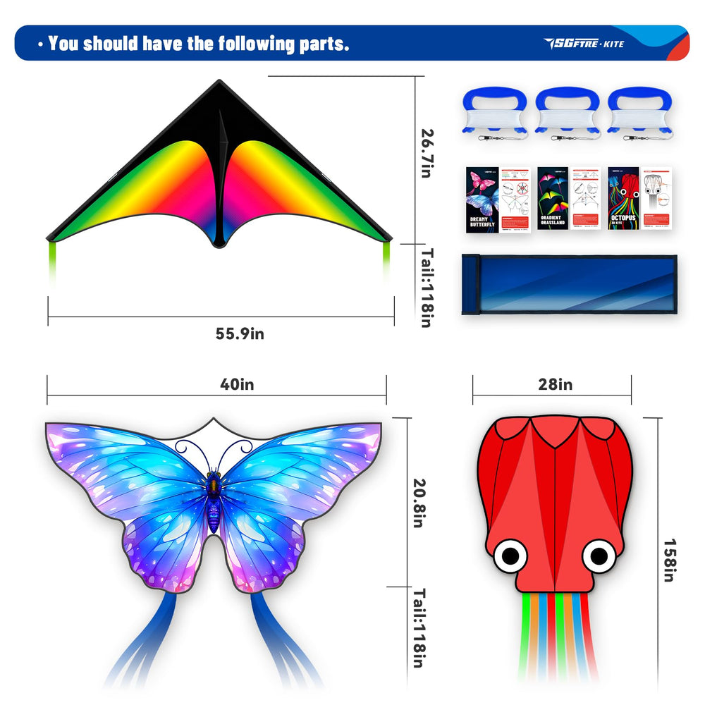 SGftre Octopus Red kite offers stable flights for kids' play.
