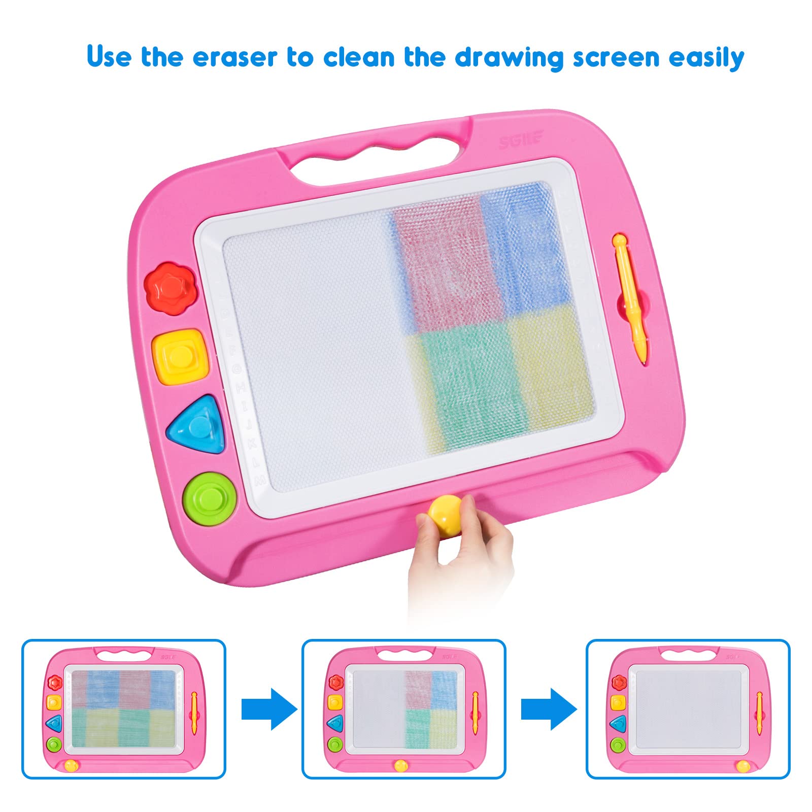 SGILE large smooth eraser makes cleanup quick and easy.