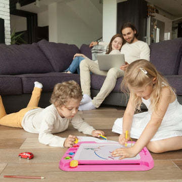 SGILE pink drawing board makes a cheerful gift for preschoolers.