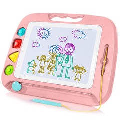 SGILE large drawing area in pink boosts toddler creativity during doodling sessions.