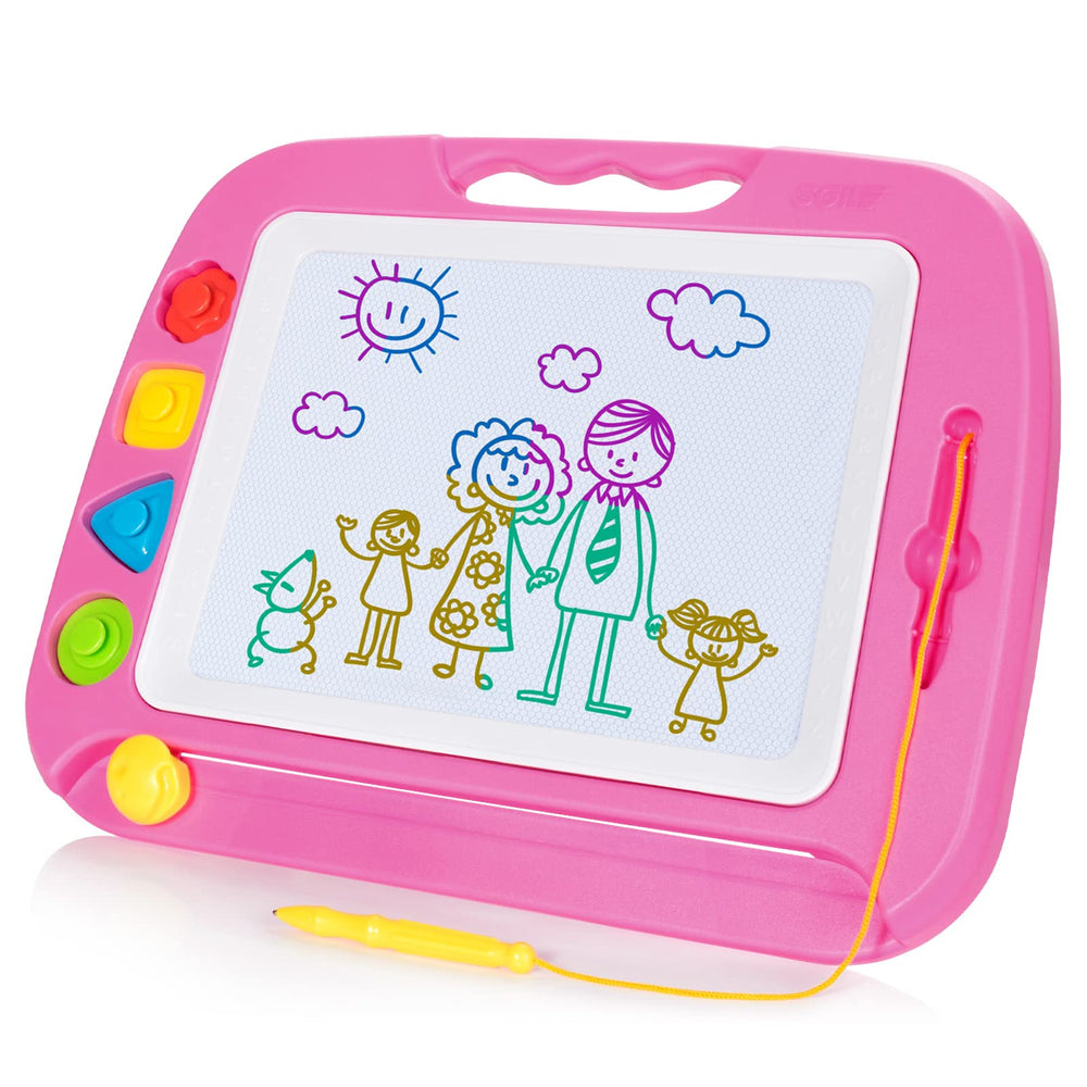SGILE large drawing board in pink with a spacious 16x13 inch surface for kids.