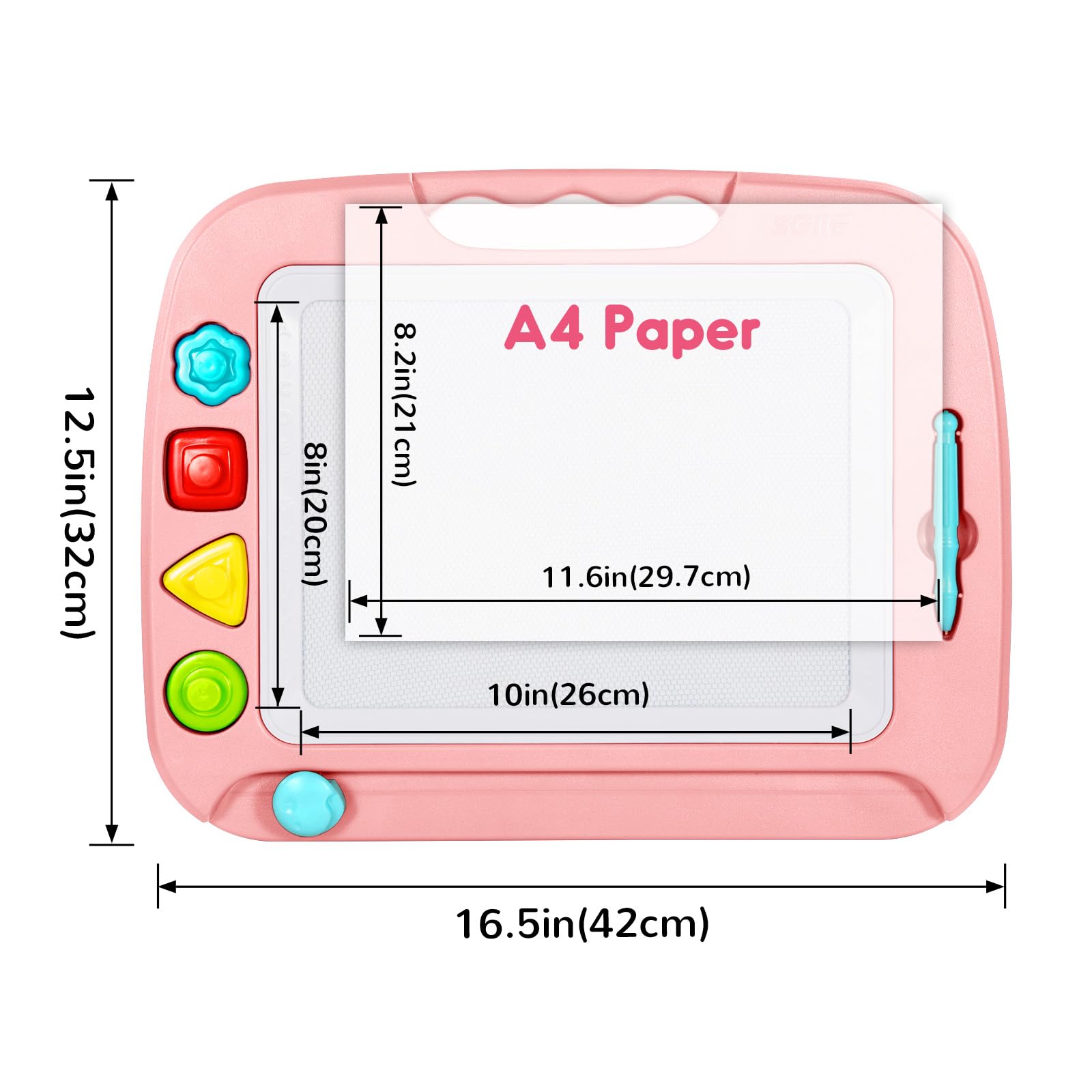SGILE magnetized stamps stay attached to the pad, reducing misplacement while playing.