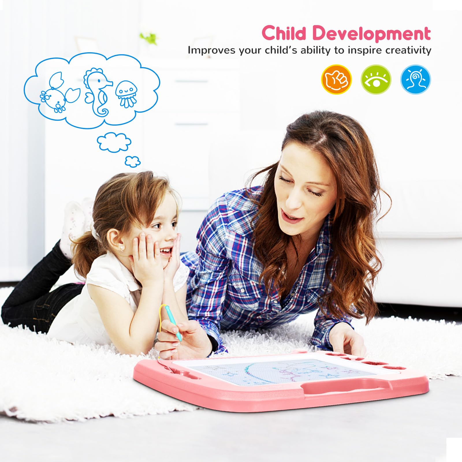 Safe ABS and PS plastics with rounded edges ensure gentle, worry-free play.
