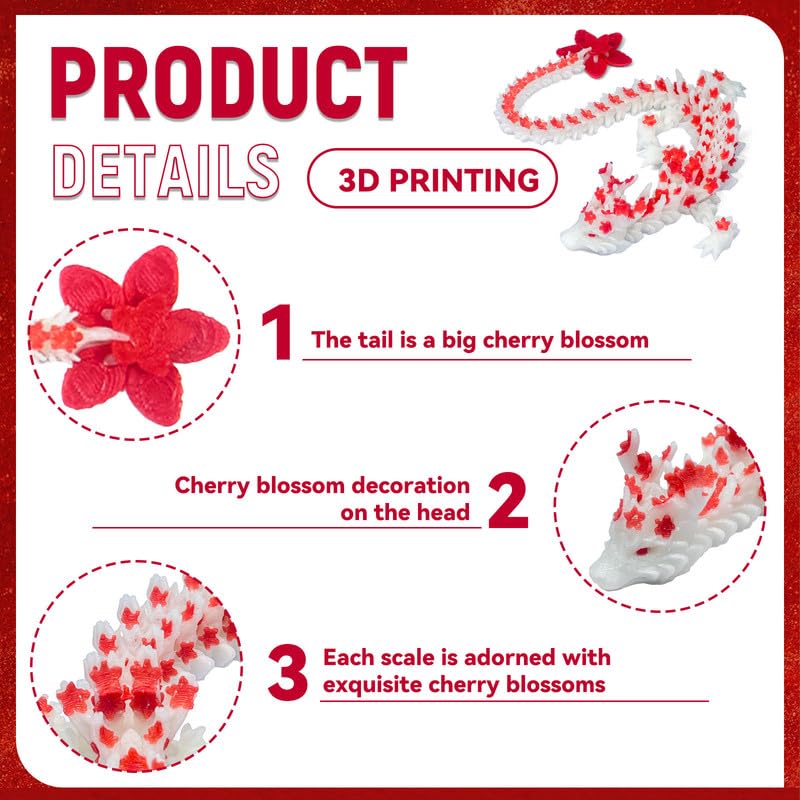 SGYYSG Cherry Blossom Dragon pattern detail enhances a collection