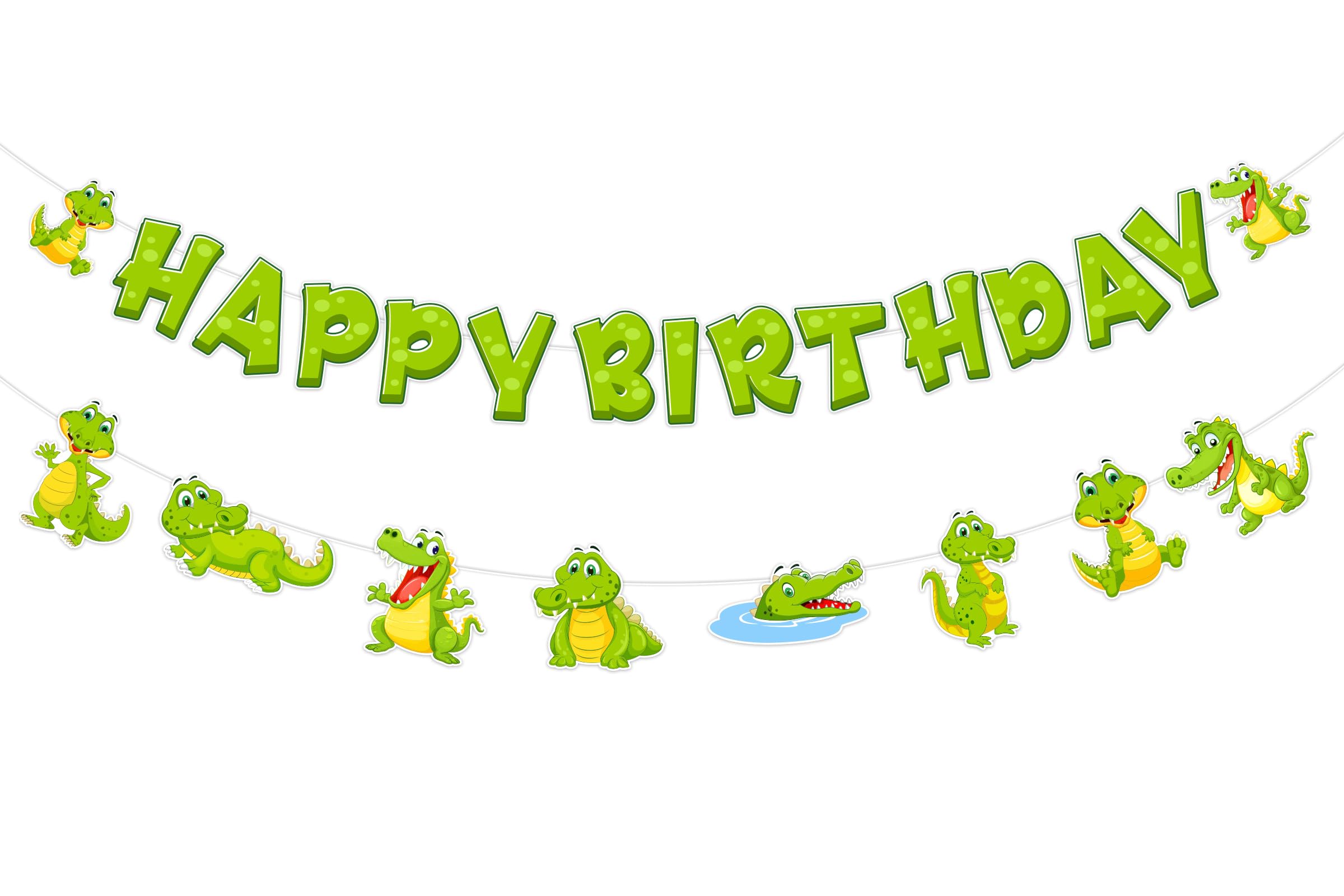 SHADOAMP alligator banner with Happy Birthday letters boosts party vibe.