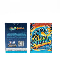 SHAKA Showdown babysitting setup on a cozy living room table.