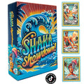 SHAKA Showdown packaging with vibrant surf art invites travel-friendly fun.