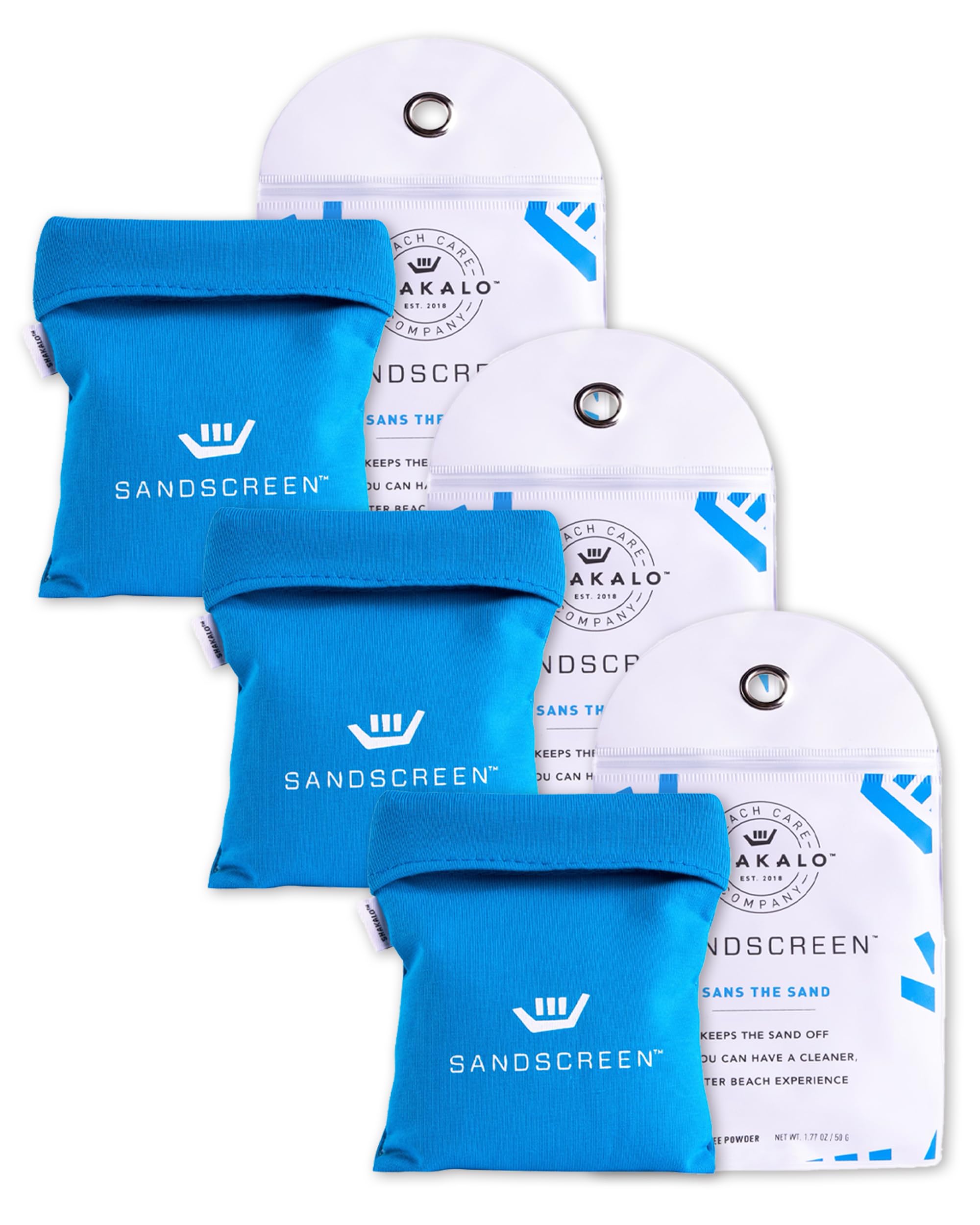 SHAKALO Sandscreen pack of three for a sand-free beach day.