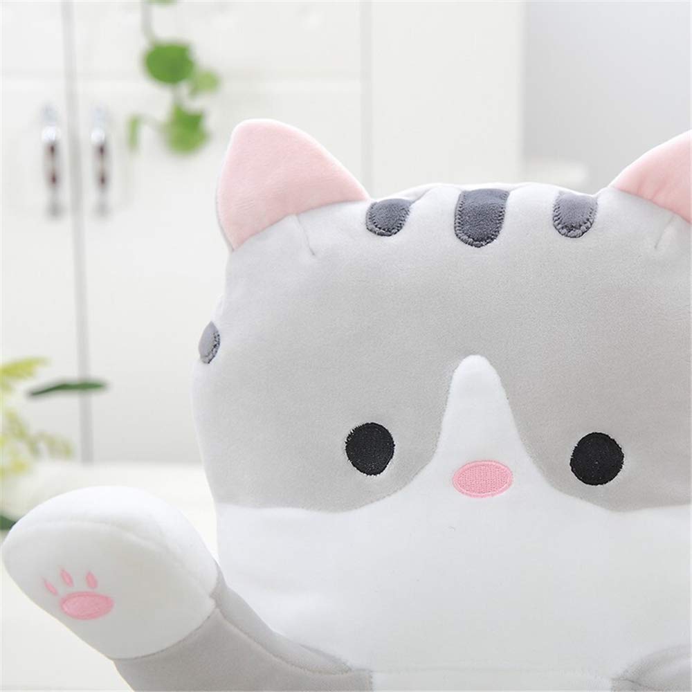 Shangman Lovely Plush Cat Doll 90cm side view emphasizes long hugging pillow design for lounge.
