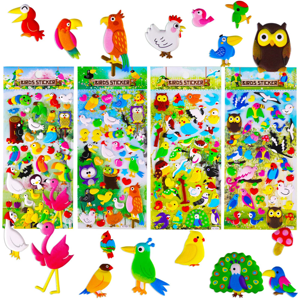 SHANGRLA 3D Puffy Bird Hummingbird sticker for kids’ crafts and scrapbooking