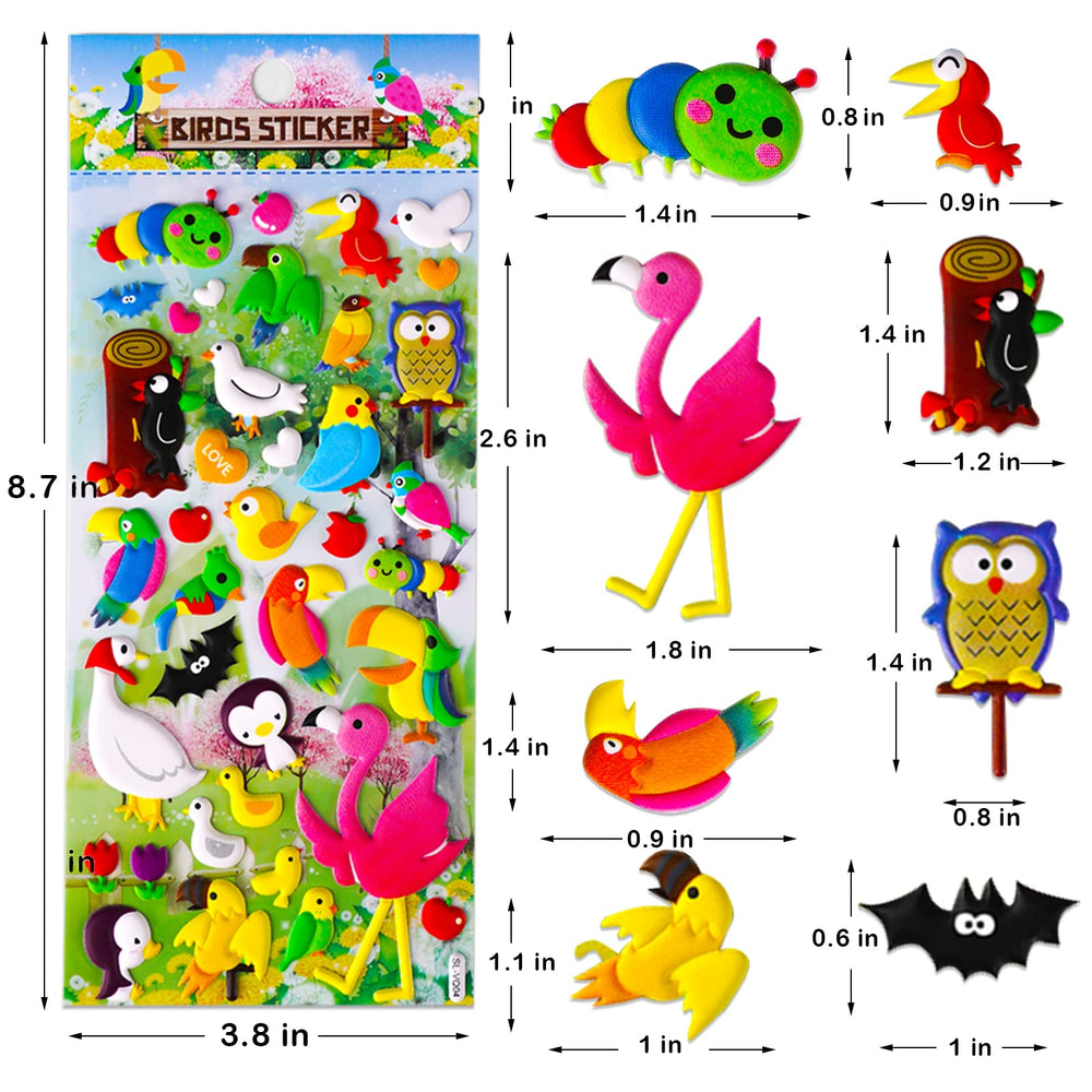 SHANGRLA 3D Puffy Bird Parrot sticker ideal for laptops and DIY projects