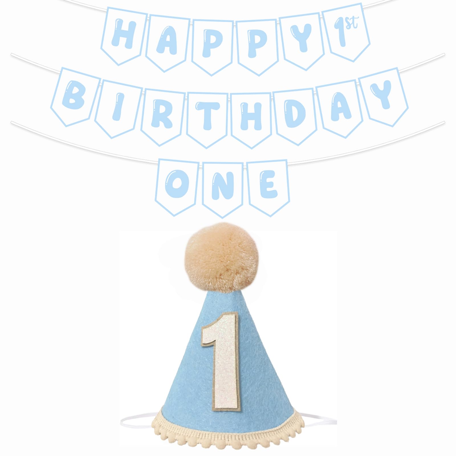 Shanmorine blue 1st birthday hat for baby boy photos