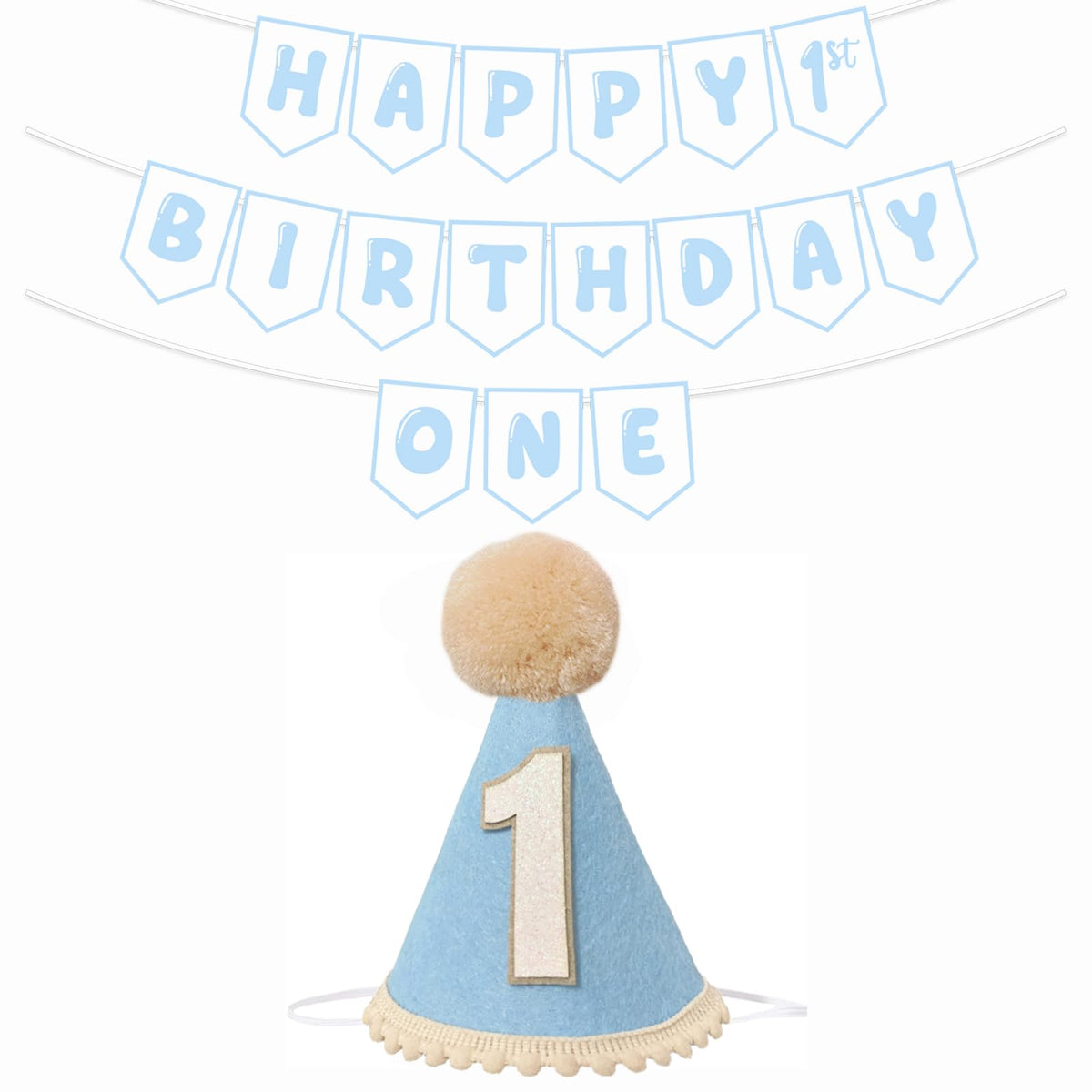 Shanmorine blue 1st birthday hat for baby boy photos