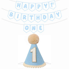 Shanmorine blue 1st birthday hat for baby boy photos