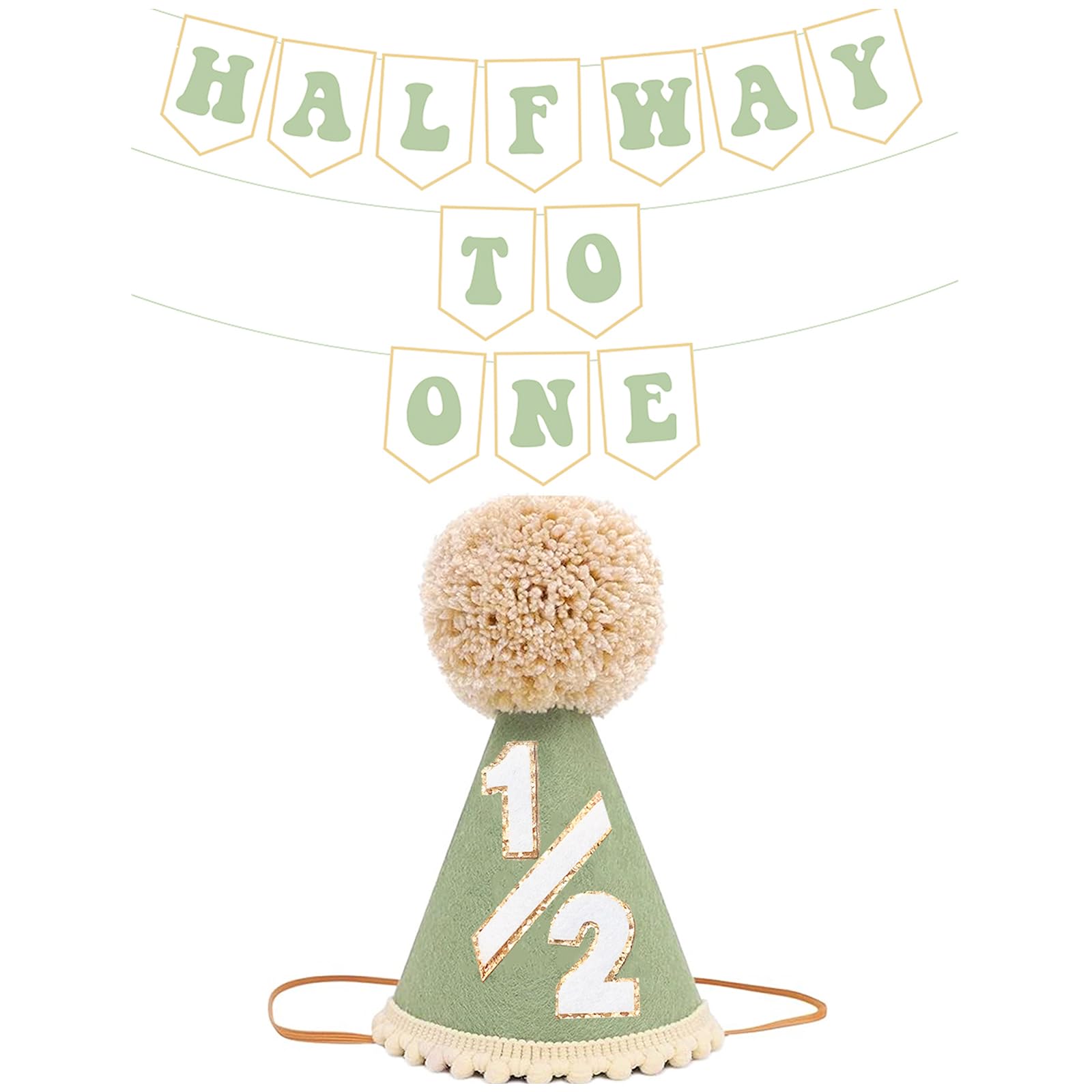 Shanmorine half birthday hat in sage green for adorable milestone photos