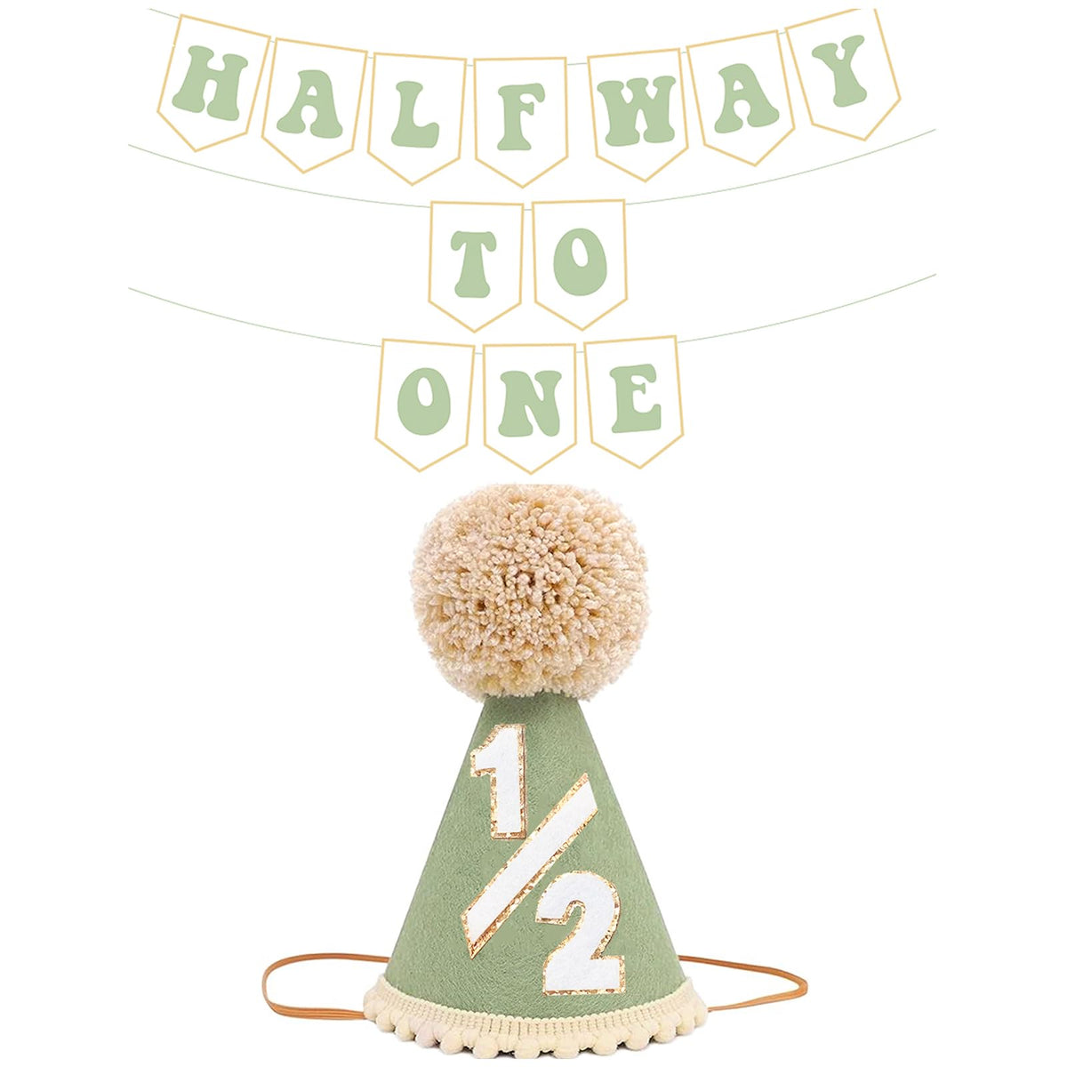 Shanmorine half birthday hat in sage green for adorable milestone photos