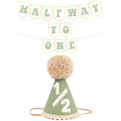 Shanmorine half birthday hat in sage green for adorable milestone photos