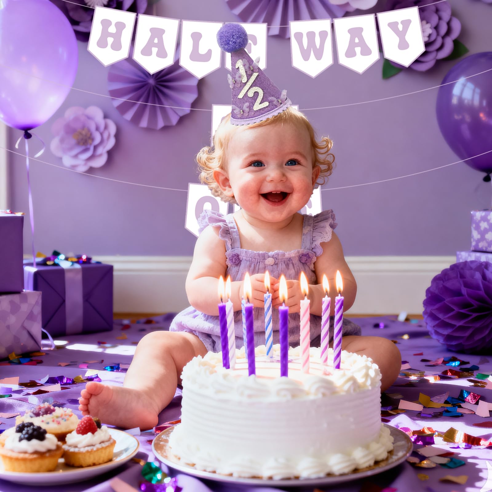 Shanmorine party scene featuring girl and purple decor for memorable photos.