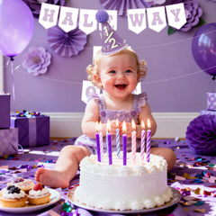Shanmorine party scene featuring girl and purple decor for memorable photos.