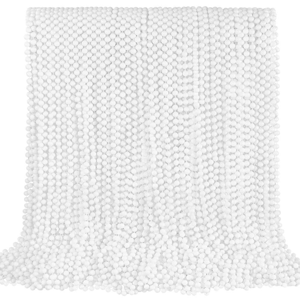 SHAOQINLIN 100-pcs white bead necklaces for bulk party decor and festive vibes.