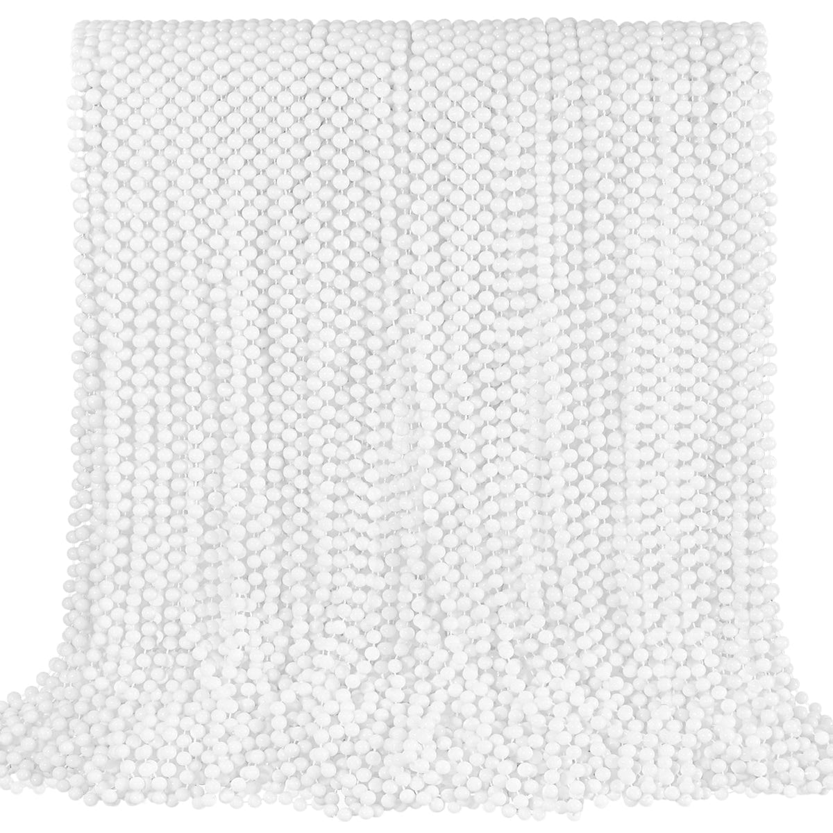 SHAOQINLIN 100-pcs white bead necklaces for bulk party decor and festive vibes.