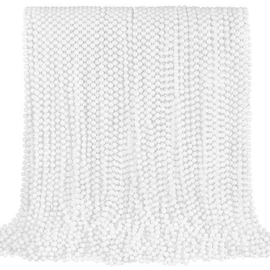 SHAOQINLIN 100-pcs white bead necklaces for bulk party decor and festive vibes.