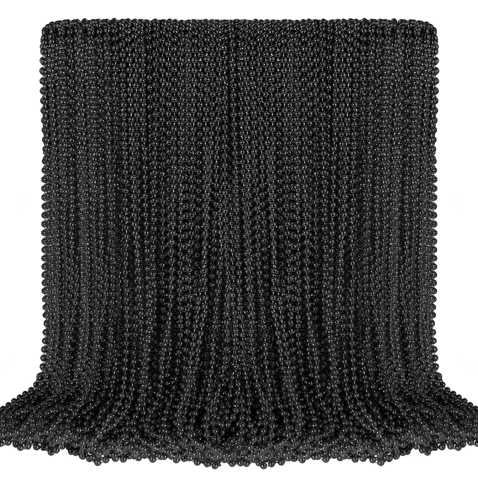 SHAOQINLIN 100-piece black bead necklace pack for bulk party decorating.