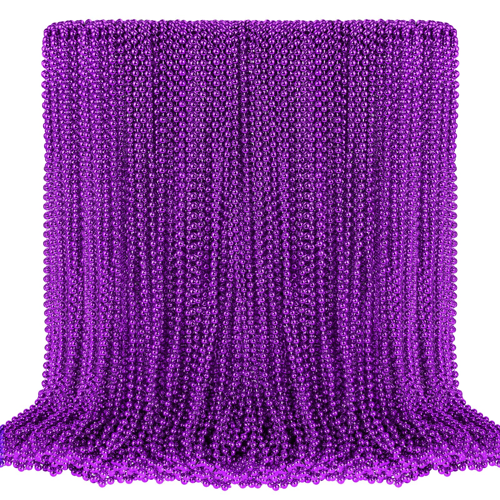 SHAOQINLIN 100pcs purple Mardi Gras beads for party decor and parade throws