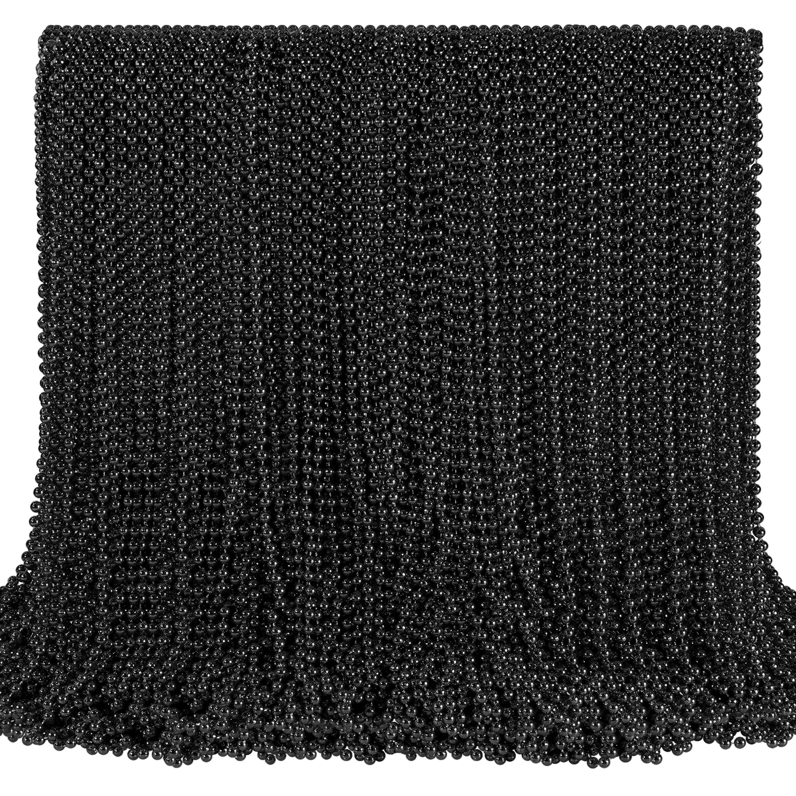 SHAOQINLIN 144pcs black bead necklaces for versatile party wear and decor.
