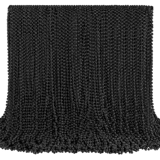 SHAOQINLIN 144pcs black bead necklaces for versatile party wear and decor.