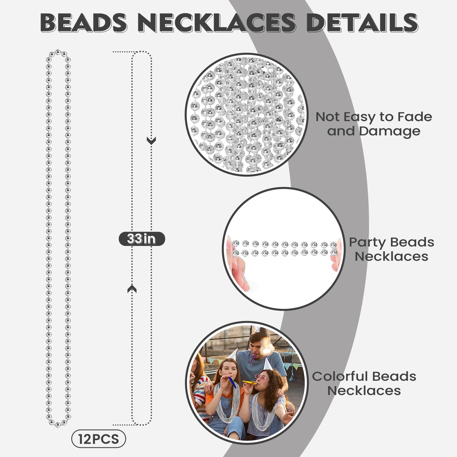 SHAOQINLIN 33-inch silver necklaces for Christmas and New Year celebrations.