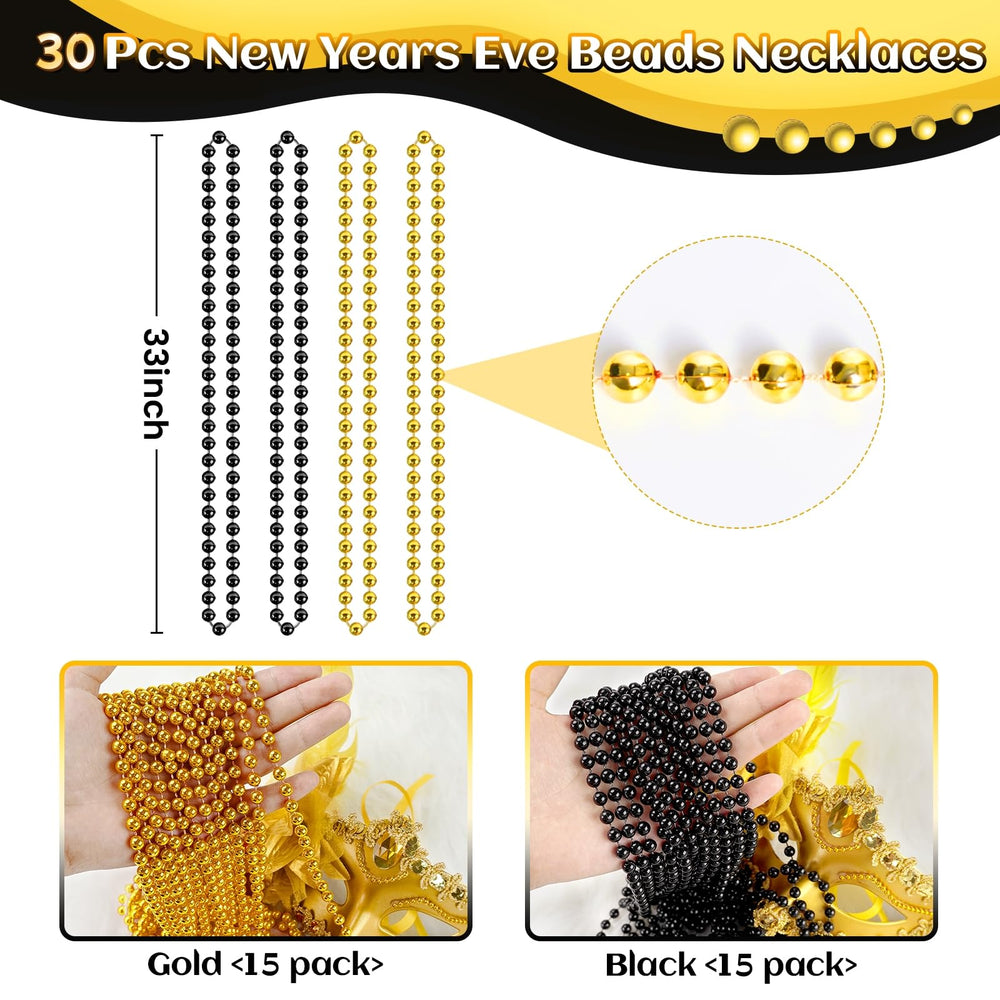 SHAOQINLIN black bead necklace, 33 inches, versatile for festive outfits.